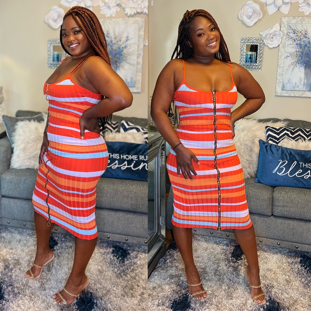 Striped Midi